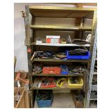 SHELVING UNIT WITH ASSORTED TOOLS, DISKS & MISC