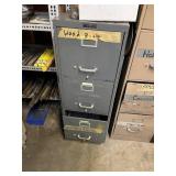 FILE CABINET WITH ASSORTED DRILL BITS AND TOOLS