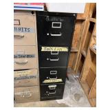 FILE CABINET WITH ASSORTED DRILL BITS AND TOOLS