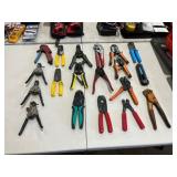 ASSORTED CRIMPING AND OTHER ELECTRICAL HAND TOOLS