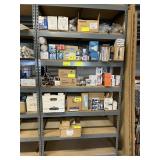 SHELVING UNIT WITH ASSORTED LIGHT BULBS