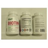 cases of 126 bottles of 60 tablets Biotin capsules