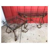 Pair Of Glass Top Tables
