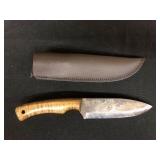 Wooden Handle Knife & Sheath