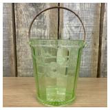 Vintage Green Uranium Glass Ice Bucket, a popular