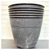 6 Black Plastic Planters 16'X16'X14.5'