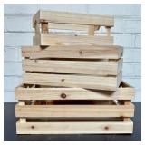 3 Natural Wood Nesting Crates 10'X14'X6'