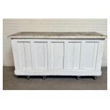 Farmhouse Store Style Counter With Distressed Whit