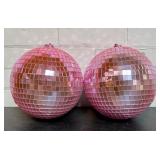Pair Of Pink 8' Disco Balls (Disco Ball May Have L