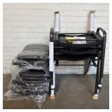 5 Black Metal Office Chairs, As Pictured. 22'X19'X