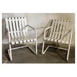 Retro Style White Metal Chairs 22'X28'X32'