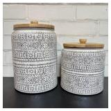 Pair Of Threshold Farmhouse Style Stoneware Food S