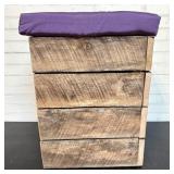 Upholstered Bench Seat With Rough Cut Lumber Style