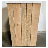 Natural Wood Base Pedestal With Black Metal Top 24