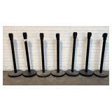 7 Black Retractable Crowd Control Barrier Posts 12