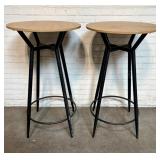 Pair Of High Top Tables With Footrest Ring 23'X41'