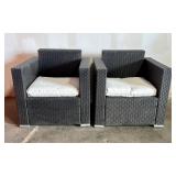 2 BroyerK Outdoor Wicker Patio Chairs 27'X28'X29'
