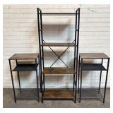 ]industrial Style 4-Tier Bookshelf With Brown Wood