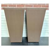 2 Tall Heavy Plastic Brown Planters 15'X15'X30'