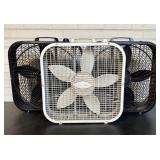 Lot Of 3 Lasko Box Style Fans 21'X21'