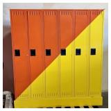 Large Uline 6-Locker Unit, Solid Steel Constructio