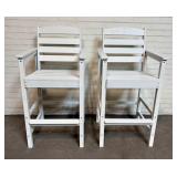 Pair Of Polywood Style Outdoor Adirondack Style Ba