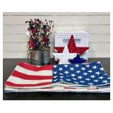 USA Decoration, Pillowcases And Wooden Stars 17'X1