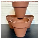4 Heavy Plastic Terracotta-Style Planters 16'X14'