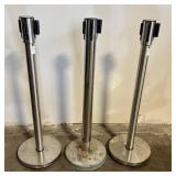 3 Stainless Steel Retractable Safety Barriers By L