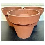 3 Heavy Plastic Terracotta-Style Planters 14'X12'