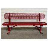 Coated Metal Rolled Edge Outdoor Bench With Back B