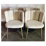 4 Velvet-Style Dining Chairs, Some Stains. 21'X22'