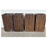 Lot Of 4 Wood Grain Fiberglass Bins 14.5'X14.5'X27