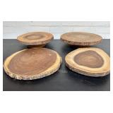 Lot Of Live Edge Style Centerpieces Including Thre