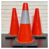 3 18' Reflective Safety Cones 11'X11'X18'