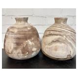 Pair Of Natural Wood Vases 8'X10'