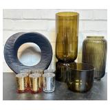 Lot Of Decorative Glass Vases, Votive Candle Holde
