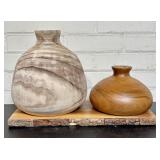 Natural Wood Vases On Live Edge Style Threshold Wo