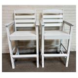 Pair Of Polywood Style Outdoor Adirondack Style Ba