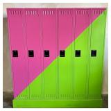 Large Uline 6-Locker Unit, Solid Steel Constructio