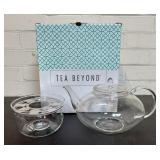 Tea Beyond Glass Teapot And Warmer Set, With Box.