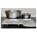 Lot Of Stainless Style Bowls, Tub And Aluminum Pla