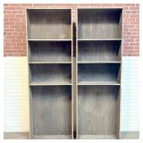 Pair Of Large Bar Back Style Cabinets - Wood Grain