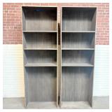 Pair Of Large Bar Back Style Cabinets - Wood Grain