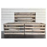 Lot Of 3 New Large Gray Wooden Crates 18'X12.5'X9.