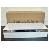 16' White Wood Grain Floating Shelves 15.5'X6.5'