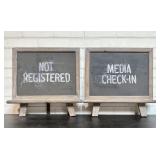 Pair Of Table Top Chalkboards, One Without Back St
