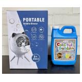 Portable Electric Bubble Blower With Colorful Bubb