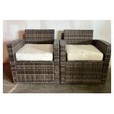 2 Baner Garden Resin Wicker Outdoor Patio Chairs 2