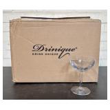 24 Drinique Clear Coupe Plastic Glass 8oz. 12'X17'